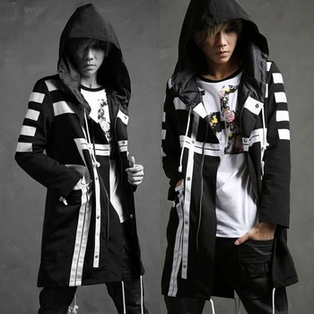 

Hip Hop Outwear Jacket Men Jeans Jacket Fashion 2020 Spring Autumn Long Sleeve Trench Coat Homme Denim Coat Men Turn Down Collar