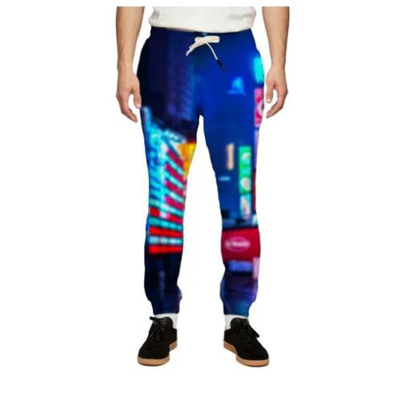 

MODAVELOCE Print Cyber Girl Sweatpants Gym Track Pants For Men Elastic Men Joggers Sweatpants Workout Trousers