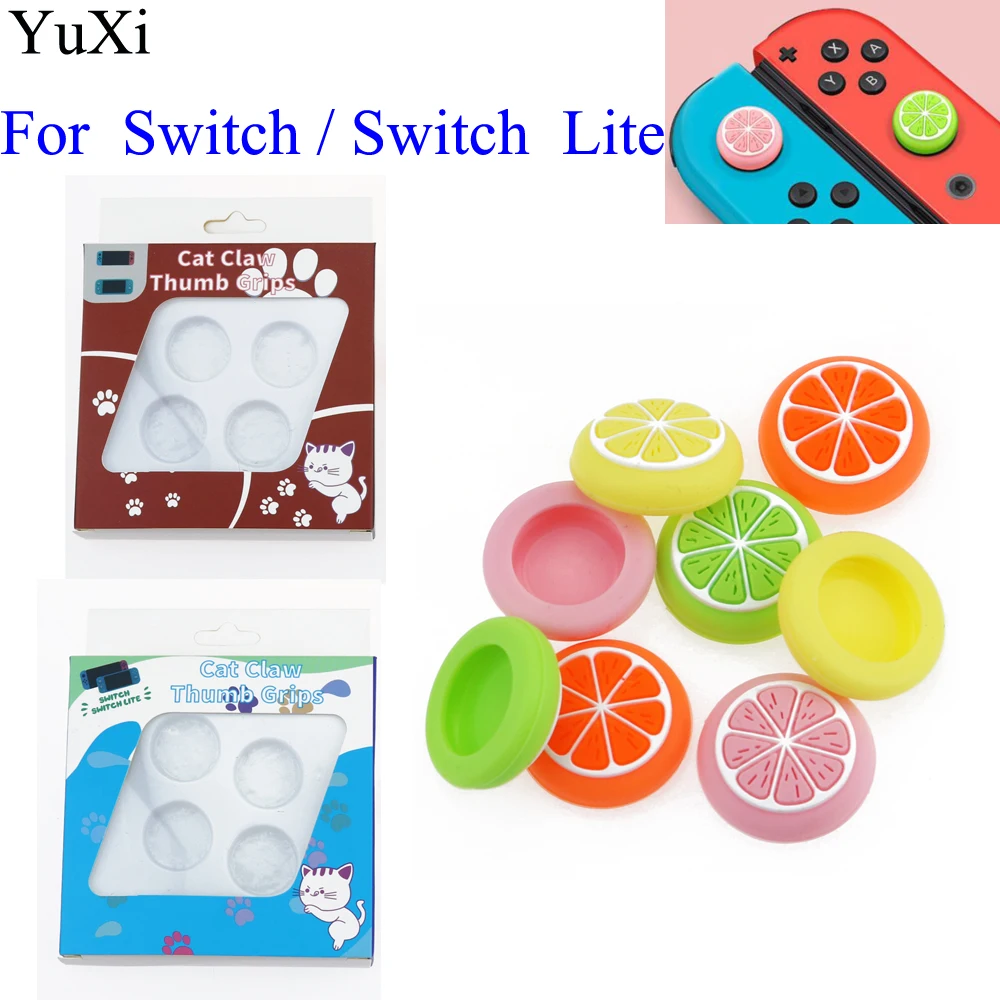 

Fresh Fruit Thumb Stick Grip Cap Joystick Cover For Nintendo Switch NS Lite Joy-Con Controller Nintend Silicone Thumbstick Case