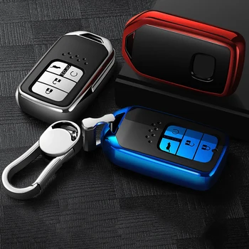 

Car Key Case TPU All Inclusive Four Button Key Protector Cover for Honda Civic HR-V CRV Accord Jade Lingpai 2013-2017