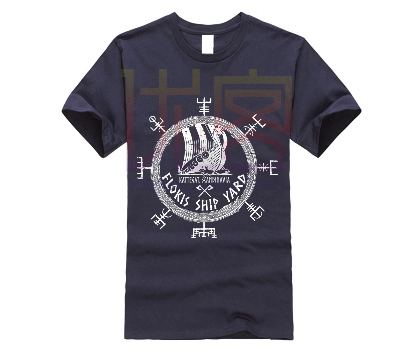 Взрослая футболка S 2xl Flokis Shipyard с викингами Valhalla Viking Norse Мужская надписью Floki