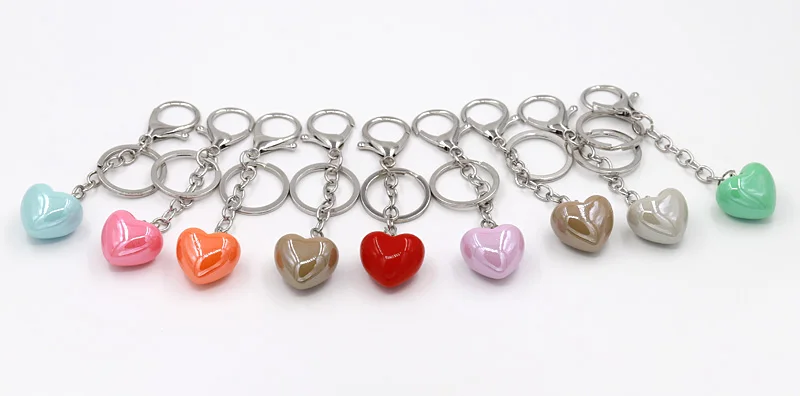 VONNOR ювелирный брелок красочный акриловый кулон в форме сердца кольцо для ключей Женская сумочка аксессуары брелоки для автомобиля