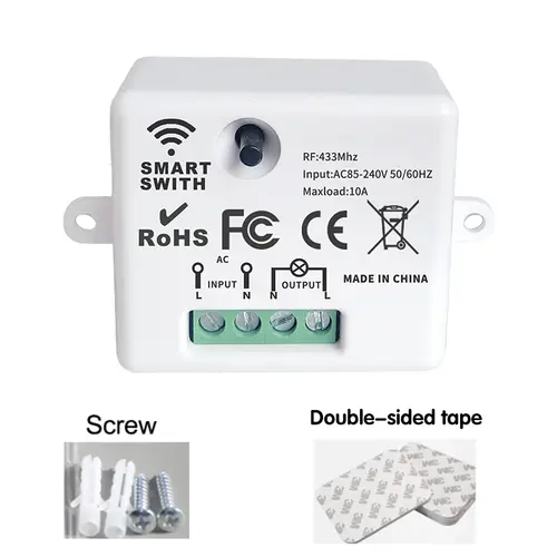 Wireless Smart Switch Light 433Mhz RF 86 Wall Panel Switch with Remote Control Mini Relay Receiver 220V Home Led Light Lamp Fan - Image 14