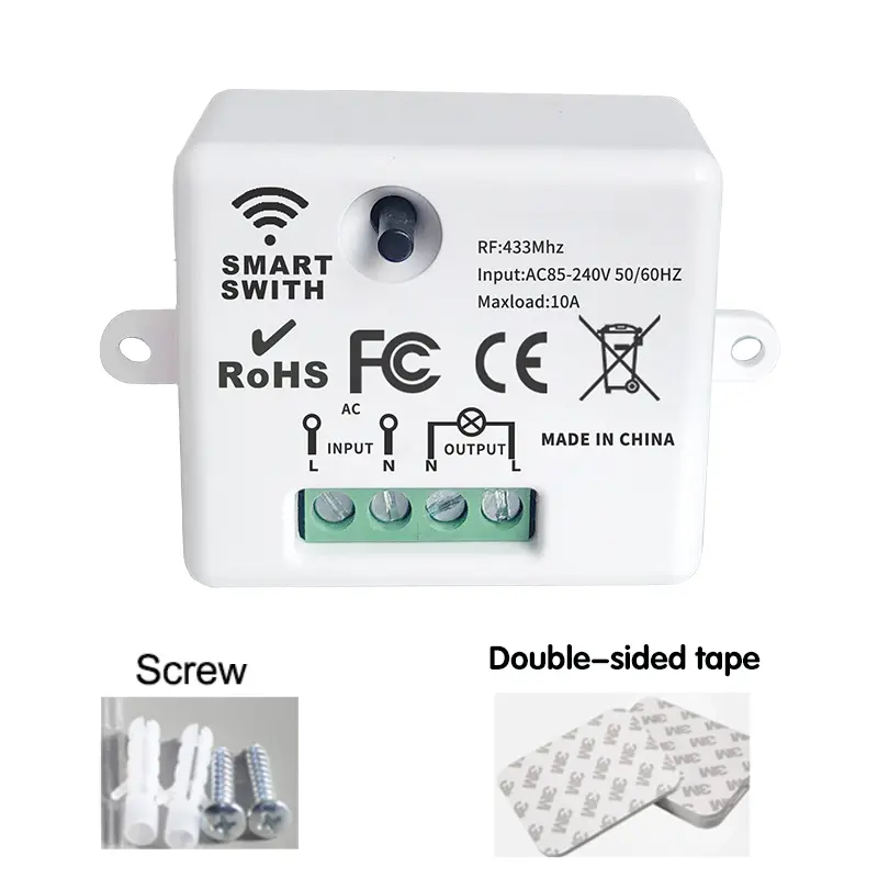 Wireless Smart Switch Light 433Mhz RF 86 Wall Panel Switch with Remote Control Mini Relay Receiver 220V Home Led Light Lamp Fan - Image 14