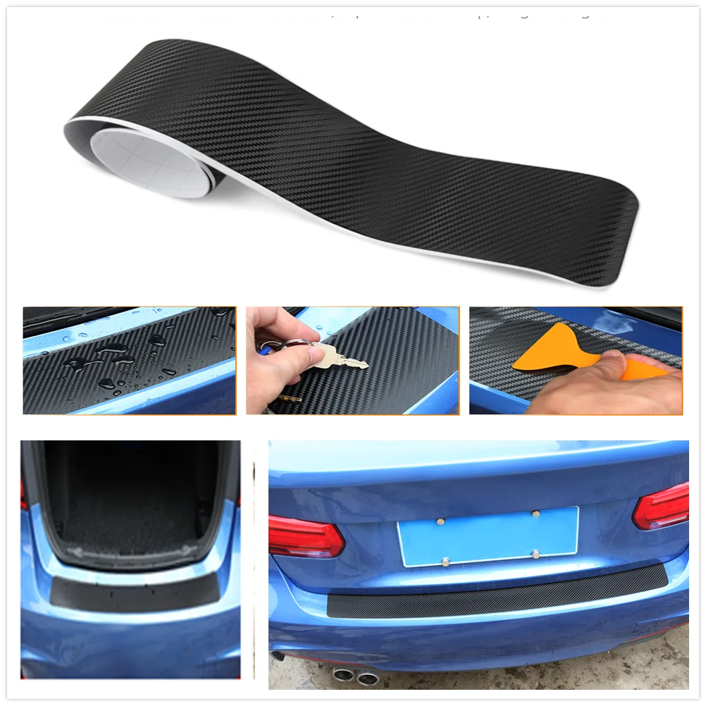 

Car Styling Carbon Fiber Car Rear Bumper Trunk Stickers For Kia Forte Ceed Stonic Stinger Rio Picanto Niro Soulster No3