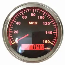 1 шт. спидометры gps датчики одограф 0-160MPH Скорость Milometers 9-32 в пост 316L ободок Применение для автомобилей с красным Подсветка и gps антенна