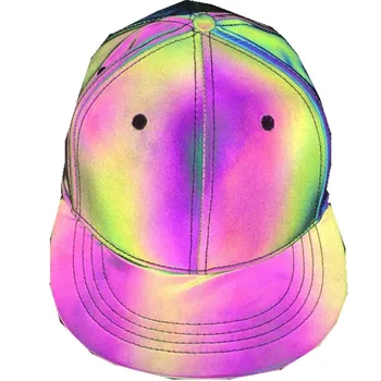 

Cap Dazzle Color Reflective Baseball Cap Casual Seven Color Luminous Flat Cap Men and Women Fantasy Sun Hat