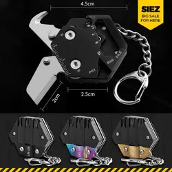 New Multifunctional Hexagon Coin Outdoor EDC Tool Mini Pocket Folding Knife Keychain Screwdriver Camping Hunting Survival Tool