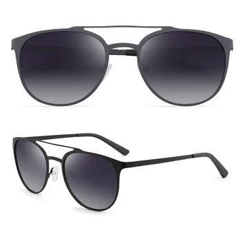 

New fashion spot excellent design oval gradient color full rim metal frame polarized UV400 sunglasses
