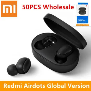 

50pcs Xiaomi Redmi AirDots Wireless Bluetooth 5.0 Charging Earphone Mi Ture Wireless Earbuds stereo bass Earphones AI Control