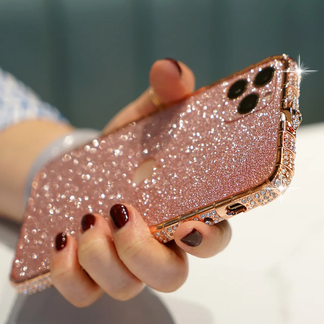 Rhinestone Metalen Bumper Case Voor Iphone 13 Pro Max Glitter Diamond Cover Funda Voor Iphone 11 Pro Max 12 Pro max 12 Mini 13 Case