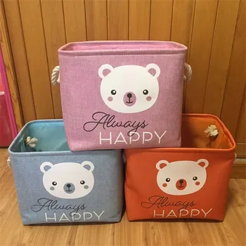 

Household Clothes Storage Baskets Dirty Clothing Laundry Basket Folding Toy Sundries Doll Storage Organizer Cotton Linen Bucket