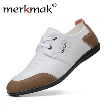 

Merkmak Men Casual Shoes Men PU Leather Comfortable Casual Training Lightweight Sneakers Sport Shoes Walking Trainers Big Size