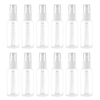 

12Pcs 50Ml Fine Mist Clear Spray Bottles Refillable Empty Plastic Travel Bottle for Essential Oils, Perfumes, Ect