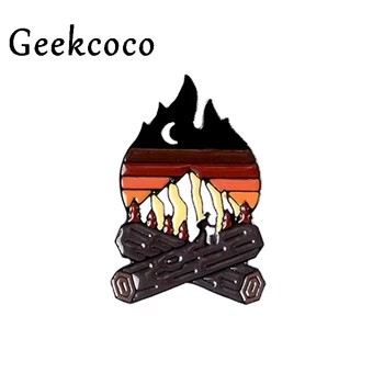 

10pcs/lot Climber Metal Enamel Brooch Outdoor Camping Adventure Bonfire Badge Pin Creative Traveler Backpack Jewelry Gift J0904