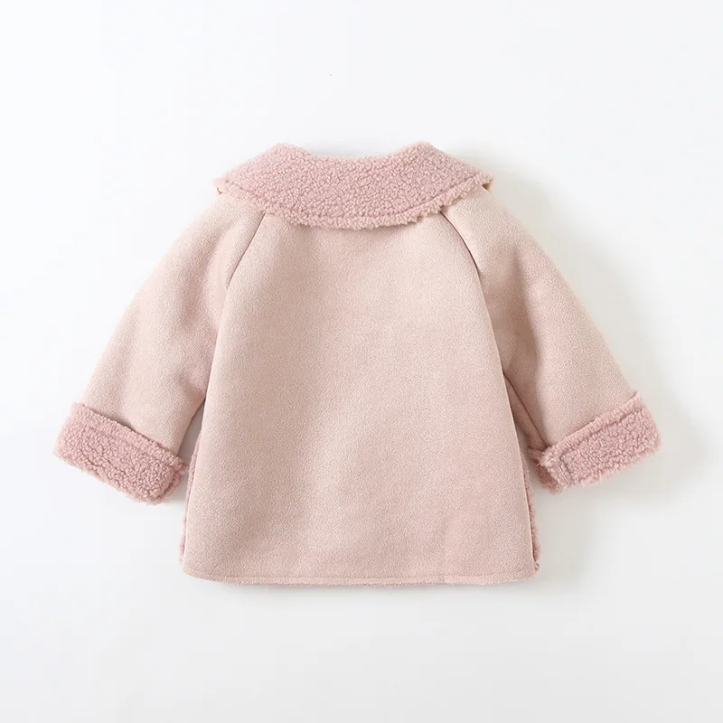 Autumn Winter Baby Jackets Baby Girls Coats Thicken Children's Outwear Girls Clothes pink brown 0-3Y