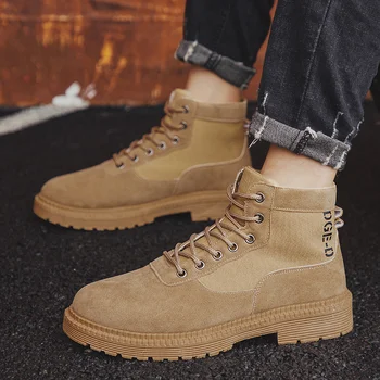 

Vogue New Men Fashion Lace-up Ankle Boots High Quality Men British Boot Autumn Winter Male Bota Waterproof Outdoor Men Shoes