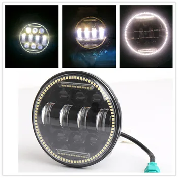 

5.75 inch Motorcycle LED Headlight with Halo DRL for Harley Dyna VRSCD,VRSCDX,XG,XL,FLSTS,FLSTSB,FXCW 5-3/4" Projector Headlamp