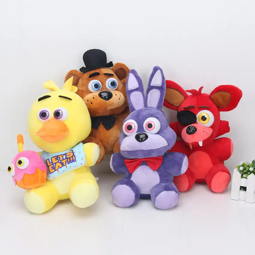 25cm fnaf brinquedo cinco noites no freddy boneca de pelúcia irmã localização freddy urso foxy chica bonnie pelúcia brinquedos crianças presente