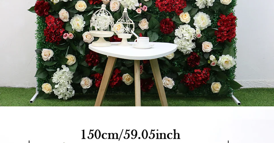 150 см на заказ DIY Высокое качество Гортензия пионы Роза зеленый растение настенные искусственные цветы для дома шёлковые цветы для украшения стены