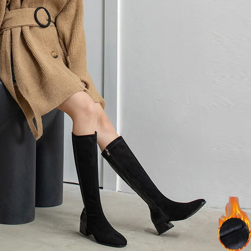 

Winter Plush Women's Boots Fashion High-Heeled Women's Boots Winter New Women's Warm Fashion Boots High-Heeled Women's Boots