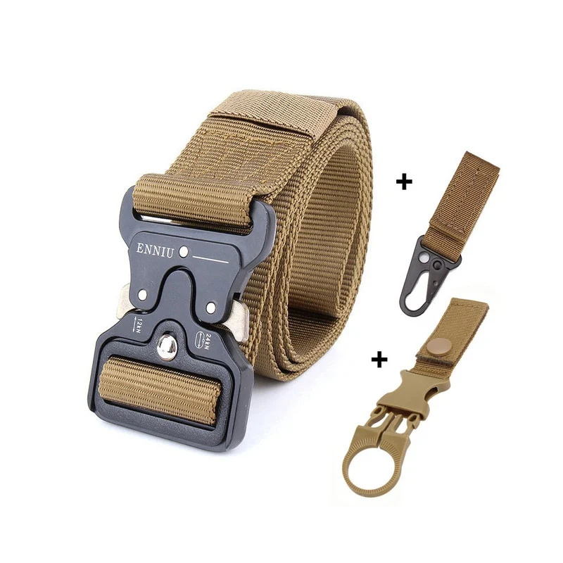 K belt and 2 hook Армейский ремень Открытый тактический нейлоновый ремень высокого качества охотничий активный ремень военный металлический Пряжка ремень для мужских джинсов подарки для мужчин - Цвет: K belt and 2 hook