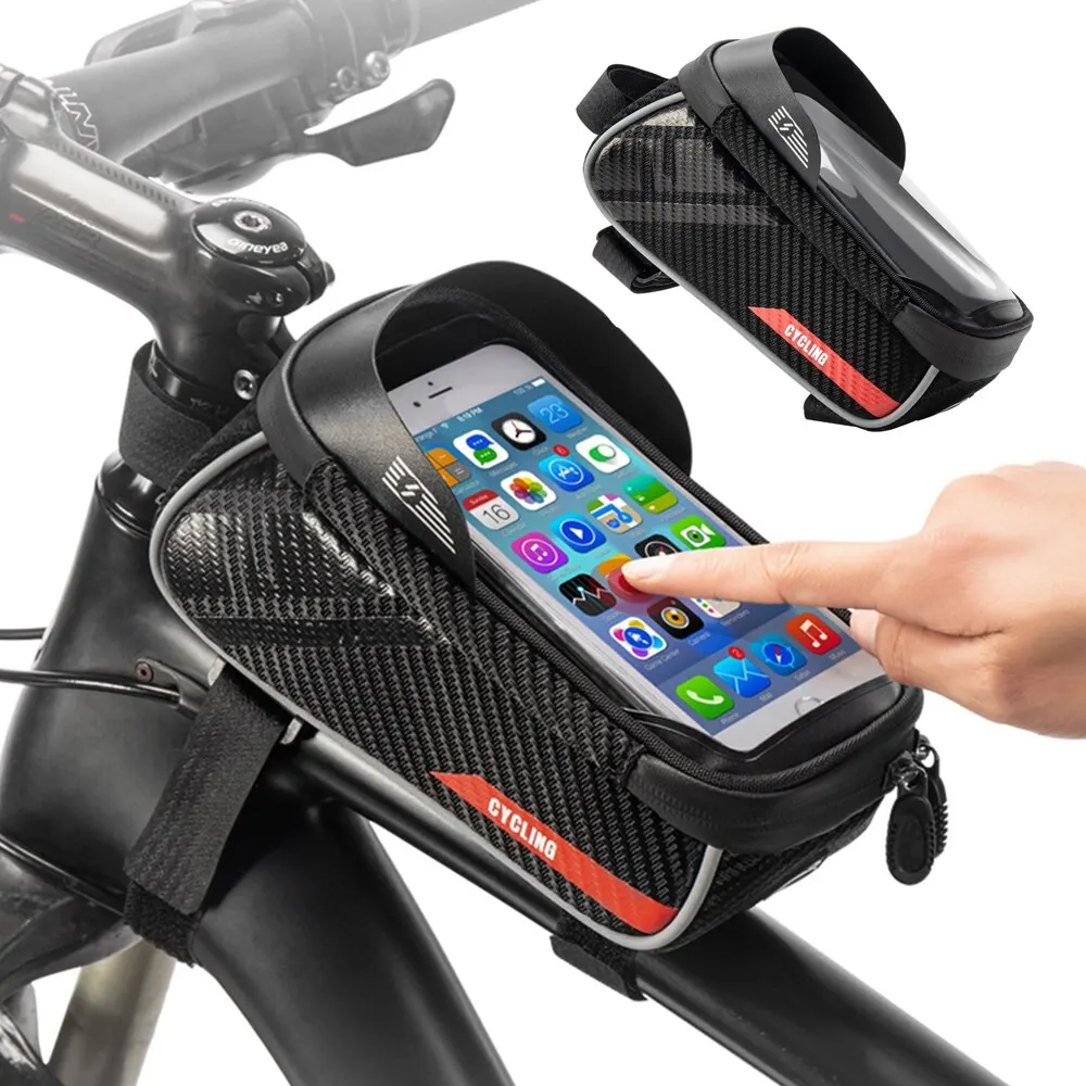 

Bicycle Bag Frame Front Top Tube Rainproof Bike Bags 6.0in Phone Case Waterproof Touchscreen Bicycle Bag MTB Cycling Accessories