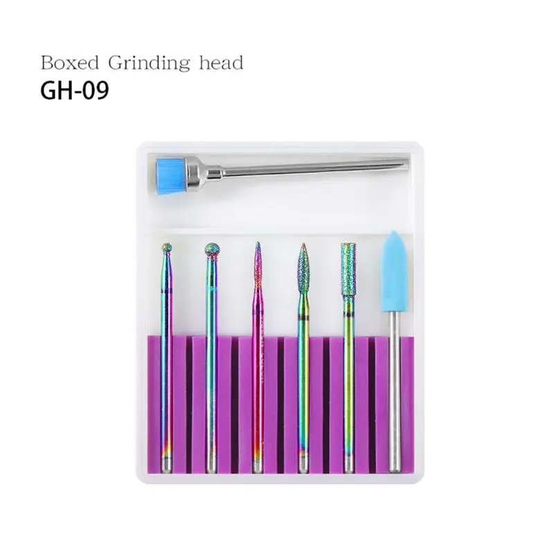 9 7 шт. керамические сверла для ногтей набор с чистящей щеткой высококачественный прочный - Цвет: 9