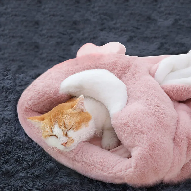  HOOPET Pet Cat Bed Kennel Dog Beds for Cats Winter Warm Sleeping Bag Puppy Cushion Mat Portable Hou
