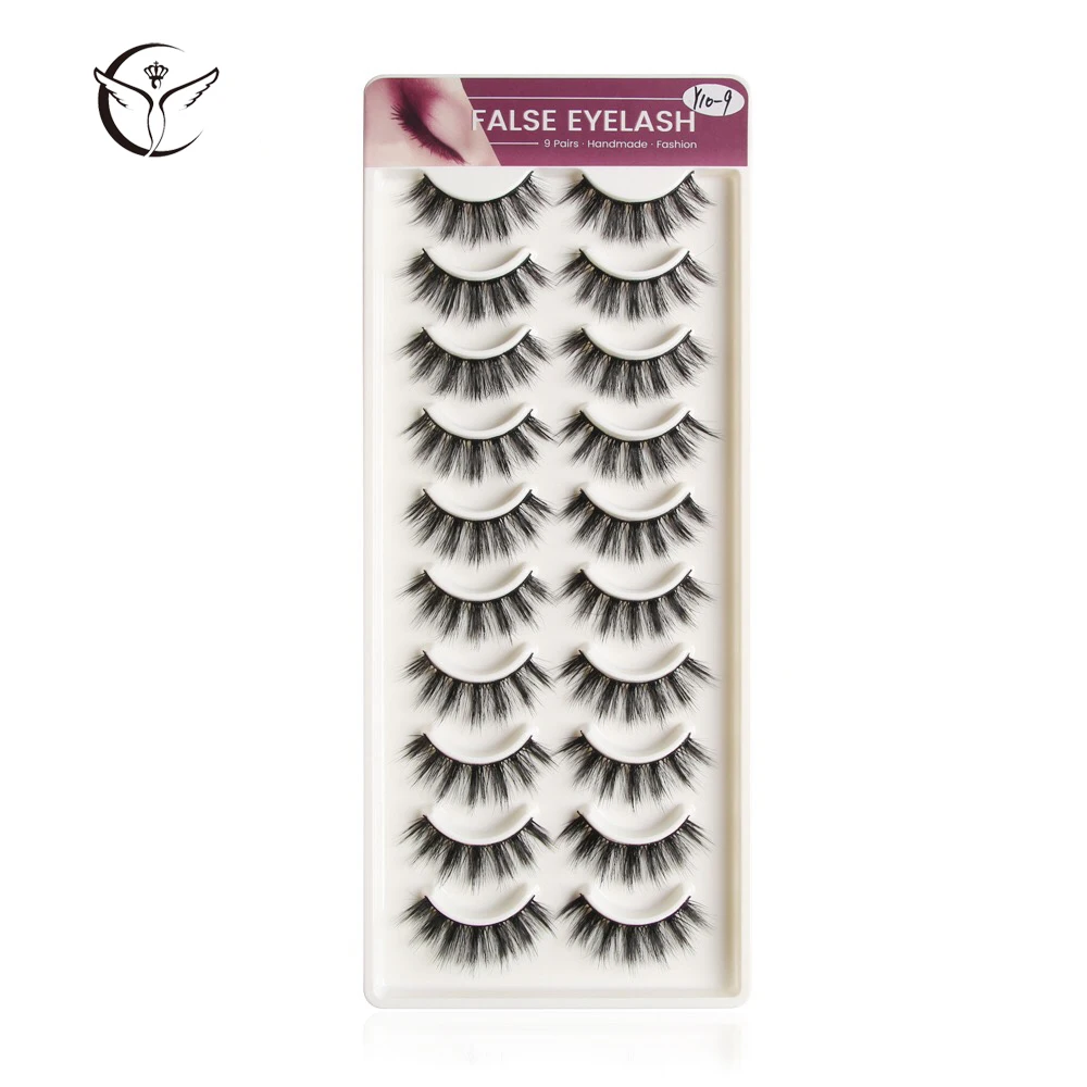 CLOTHOBEAUTY, накладные ресницы, 10 пар, мягкие, ручная работа, натуральные, длинные, толстые, многоразовые, накладные ресницы, наращивание для макияжа - Цвет: CLO-Y10-09