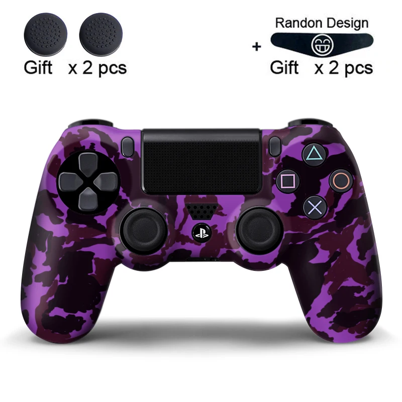 purple camo Данные лягушка камуфляж силиконовый резиновый гель кожа для sony PS4 Slim/Pro контроллер Обложка защитный чехол для PS4 беспроводной контроллер - Цвет: purple camo
