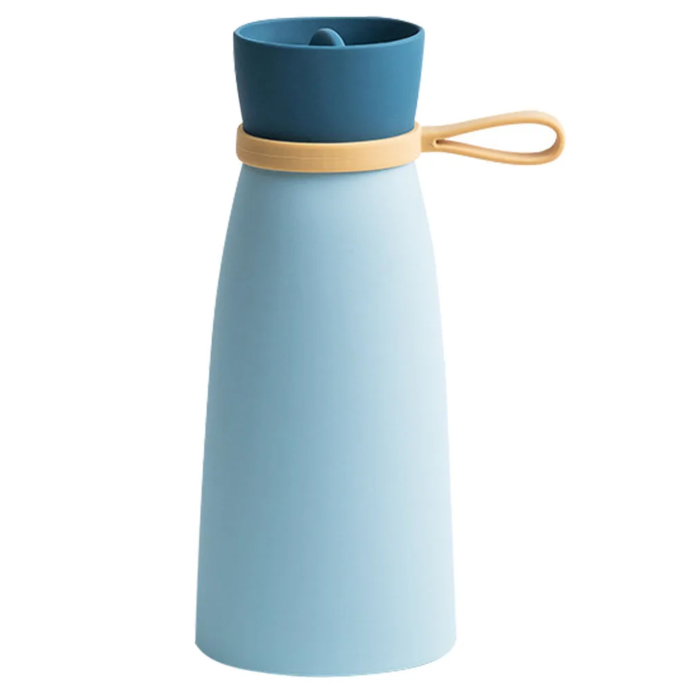 Blue 680ml Теплоизоляционная сумка, силиконовая, легко моющаяся, зимняя, с ручкой, многофункциональная грелка для рук, вязаная, летняя, для дома, офиса - Color: Blue 680ml