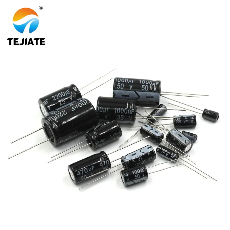 Directly inserted Aluminium Electrolytic Capacitor Kit DIY 10v/16v/25V/35/50v/10uF/22/47/100/220/1000/2200uF