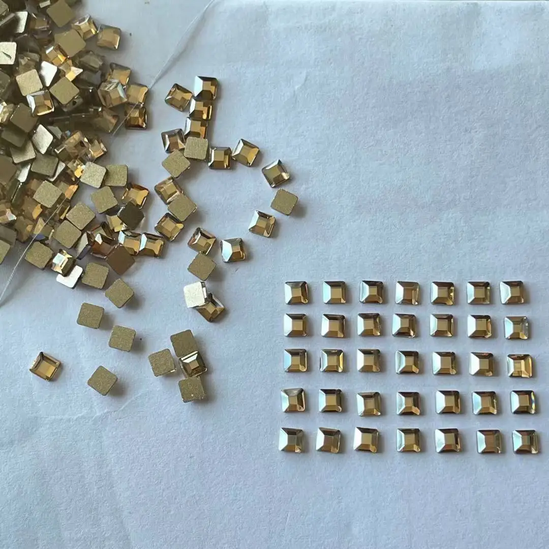 Hot Sale 3MM And 2MM Square Nail Rhinestone Flatback Crystal Stones DIY Decorations Manicure Diamond For Nail Rhinestone 