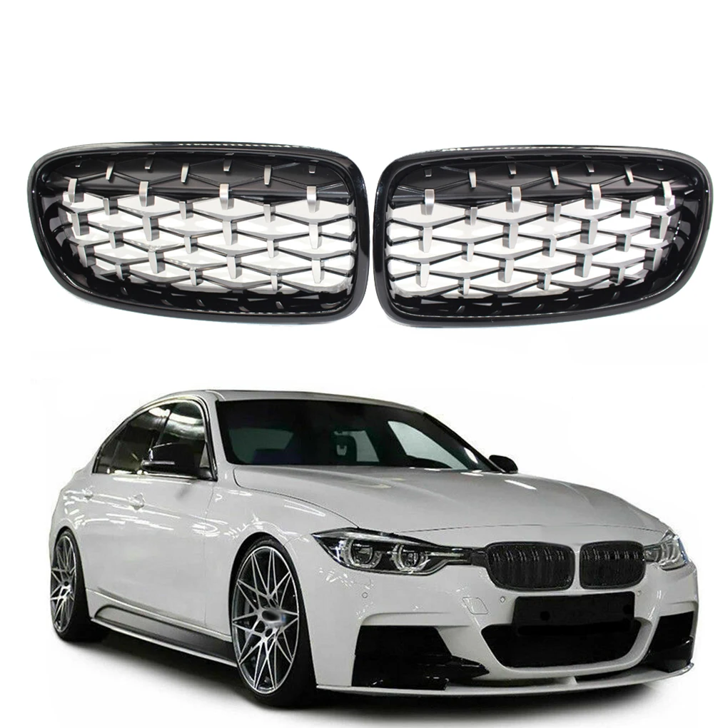 

1 Pair Replacement for BMW F30 328i 335i 2012-2016 Electroplating /Black/Gloss Black Front Kidney Grille Grills
