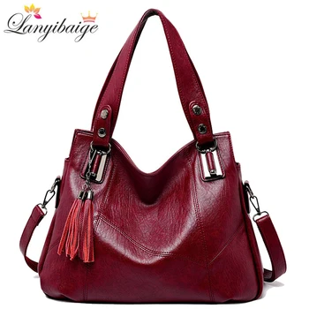 

Fashion Tassel Women Handbag High Capacity Crossbody Bags For Women 2020 New Designer Leather Lady Shoulder Bags Travel Tote Bag