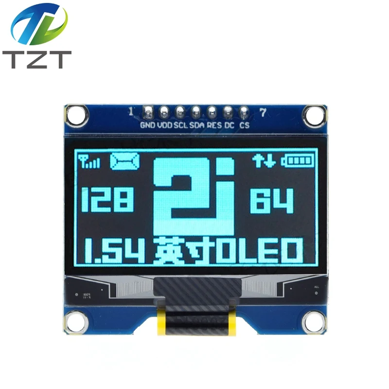 Модуль экрана TZT с OLED-дисплеем SSD1309 1 54 дюйма 7PIN белый синий интерфейс SSD1306 SPI 128*64 шт.