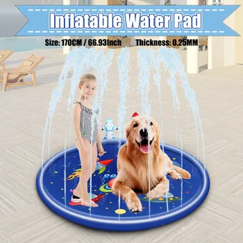 

Inflatable Sprinkler Pad Water Play Mat Sprinkle and Splash Play Mat toy for Outdoor Swimming Beach Lawn Children Kids 170 CM