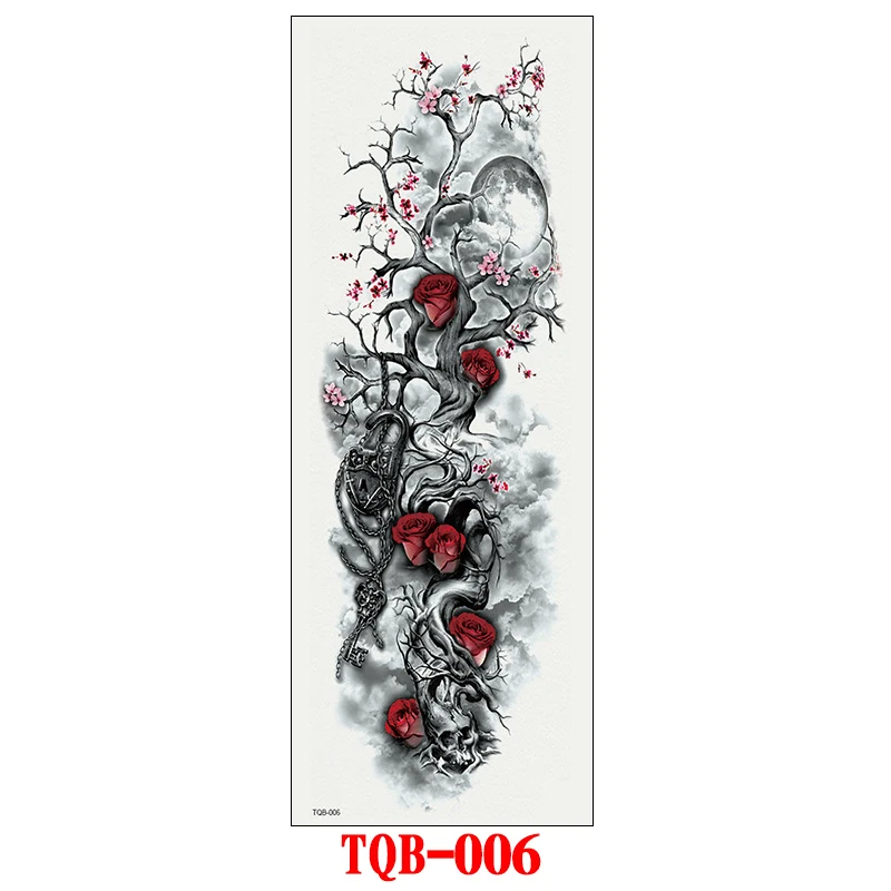 Waterproof Arm Temporary Tattoo Large Temporary Tattoo Full Arm Tattoo Sticker Sleeves Popular Flower Tattoos rawing Body Art