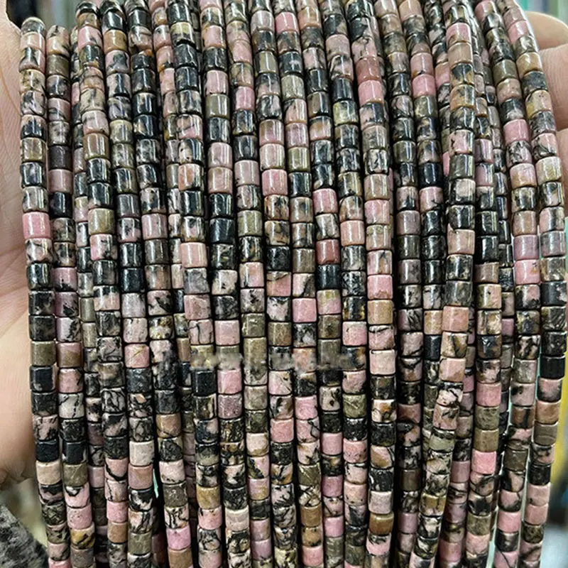 Natural Stone 4x4mm Tube Loose Spacer Beads For Jewelry Making 15