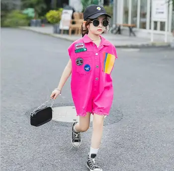 

2020 new wholesale girls overalls summer fashion girls shorts 4-9t F233