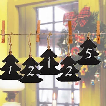 

Christmas Tree Love Hanging Wooden Blackboard Double Sided Erasable Chalkboard Wordpad Message Notice Black Board Office School