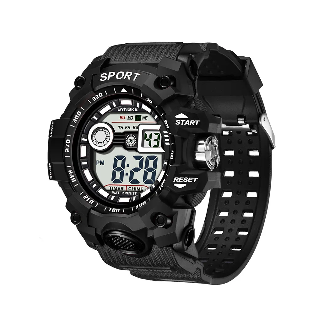 SYNOKE часы Relogio многофункциональные водонепроницаемые часы электронные часы мужские спортивные Pu ремешок цифровые наручные часы Reloj 40 - Цвет: as photo