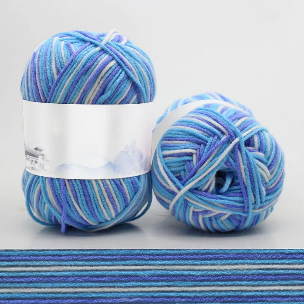 4 Section-Dyeing Knitting Middle-Thick Milk Cotton Soft Baby Yarn For Hand DIY Knitting 50g/ball Crochet Baby Woolen Thread - Цвет: 23
