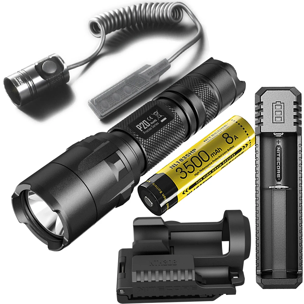 Тактическая ламсветильник вспышка NITECORE P20 максимальная яркость 800 люмен двойной