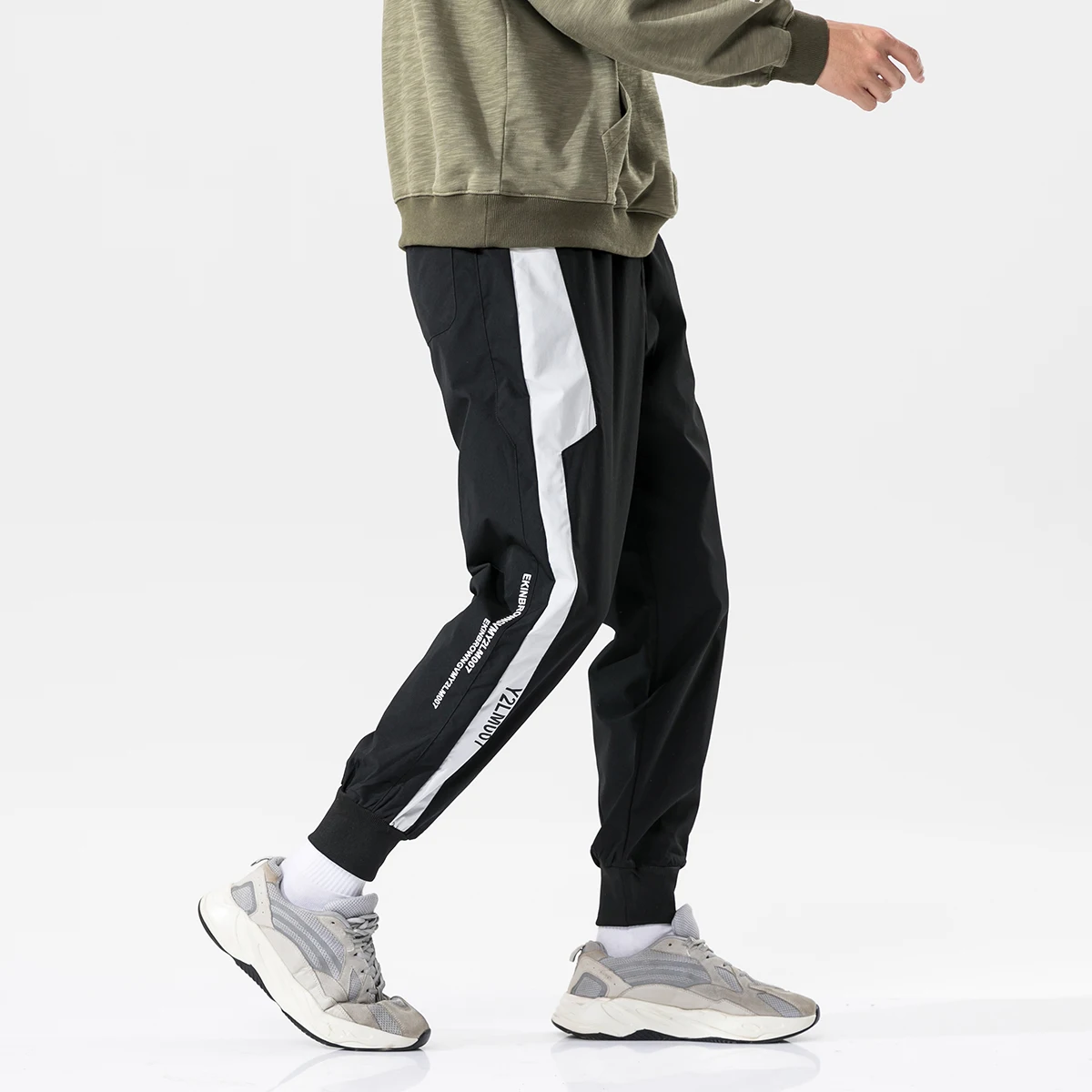 

Cargo Pants Men Streetwear Hip Hop Pants Mens Joggers Pants Casual Harem Ankle Length Trousers Elastic Waist Black Grey 4xl 5xl