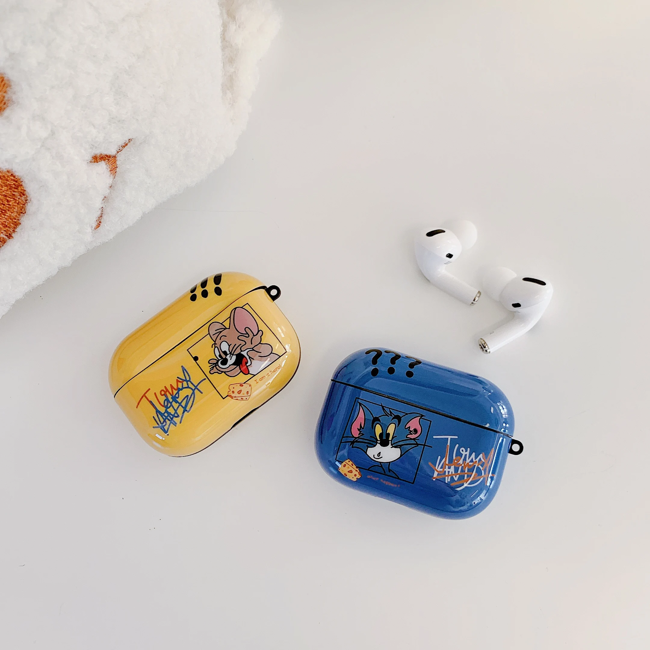 Мягкий чехол из ТПУ с рисунком Тома и Джерри для Apple AirPods Pro, беспроводной Чехол для наушников с Bluetooth