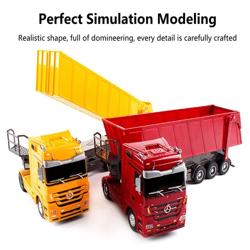 44CM Large Free Lift RC Heavy Dump Truck 45° Turning Cool Light Sound Exquisite Body Electric Remote Control Engineering Vehicle 3