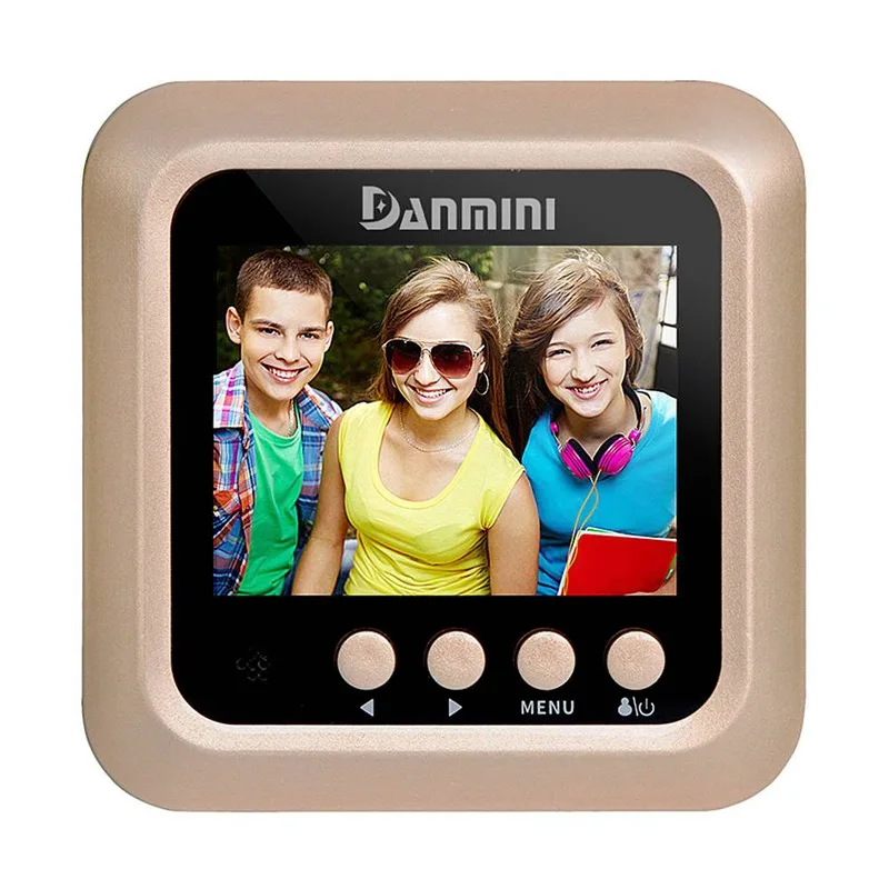 Danmini W5 2,4 дюймовый цифровой цветной экран для безопасности двери не беспокоить глазок 2 МП Поддержка Макс 32G TF карта(золото