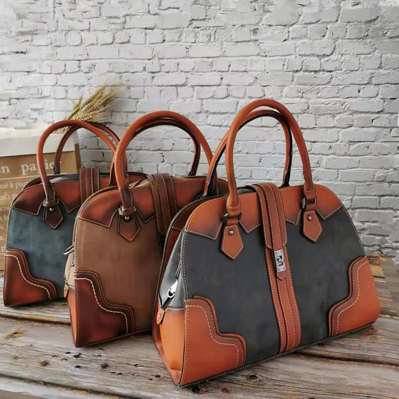 Goedkoop IMYOK Nieuwe Designer Tassen Vrouwen Vintage Hand Tassen Hoge Kwaliteit Casual Echt Lederen Tassen Laides Schoudertas Sac Belangrijkste femme